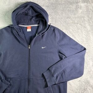 Vintage Nike Athletic Dept Full Zip Hoodie Mens L Navy Blue Y2K 90'S
